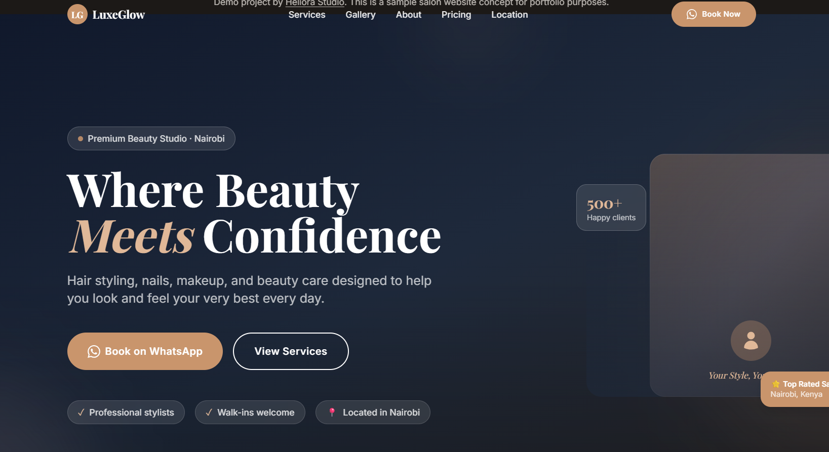 Salon Website Demo preview